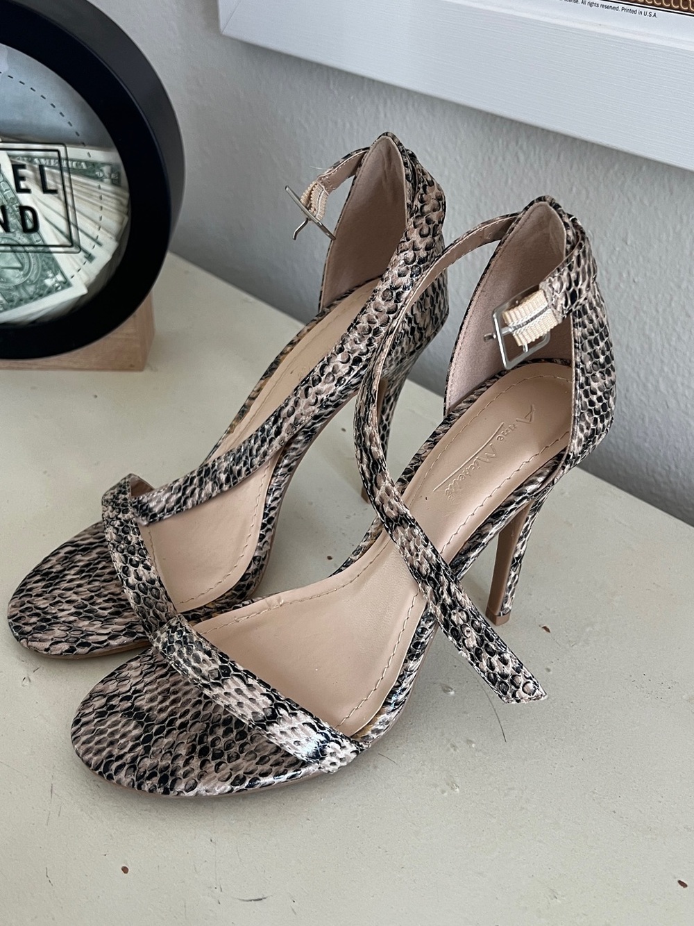 Othr Snake-Print Strappy High Heels in Neutral Tones